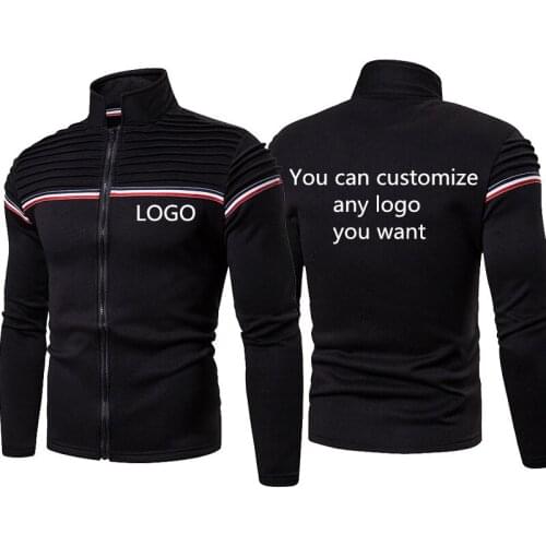 Autumn New Mens jackets Custom logo Wrinkled shoulders Mens Sport Jacket tops Cotton casual trend Mens zipper jacket