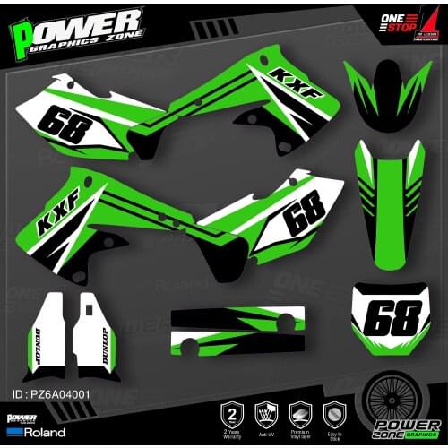 PowerZone Custom Team Graphics Decals Stickers Kit For Kawasaki Decal 2004 KXF250 2005 KXF250 001
