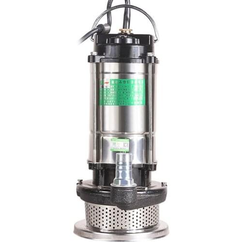 220V Sewage Pump Submersible Stainless Steel Non-blocking Water Pump Well Alternative Pumping Drainage Pump with EU Adapter