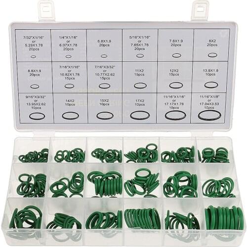 270Pcs 18 Fixed Sizes Car Auto Air Conditioning Rubber O-Ring Gasket Seals Assortment Kit