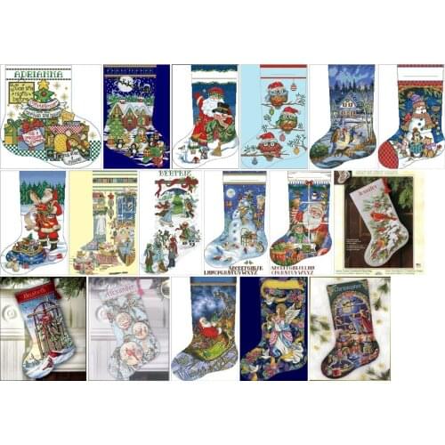 Christams sock photoes choose , 100% cotton threads Cross stitch sets styles Lovely Counted Cross Stitch Kit 4 2