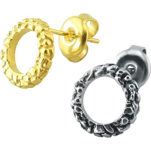 Gold black earrings for women punk earrings stainless steel small earings fashion men jewelry biker boucle d'oreille argent