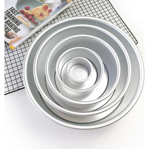 2-10inch Aluminum Alloy Round Cake Mould Chiffon Cake Baking Pan Pudding Cheesecake Mold Set with Removable Bottom Kitchen Tools