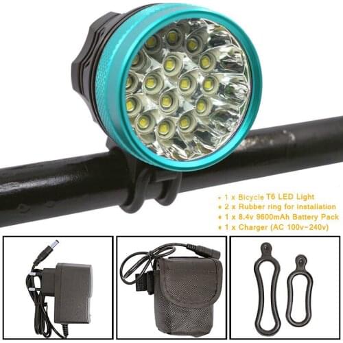 40000 Lumen LED Head Lamp Headlamp 16 Leds Cycling Bicycle Light Front Headlight for Outdoor Riding XML-T6 Bike Light