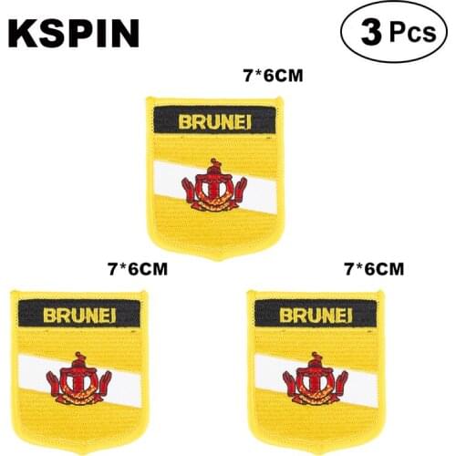 Brunei Shiled Shape flag patches national flag patches for Cothing DIY Decoration