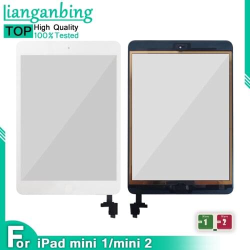 Touch For iPad Mini 2 A1489 A1490 Mini 1 A1432 A1454 Touch Screen Digitizer + IC Chip Connector Flex With Button Free Shipping