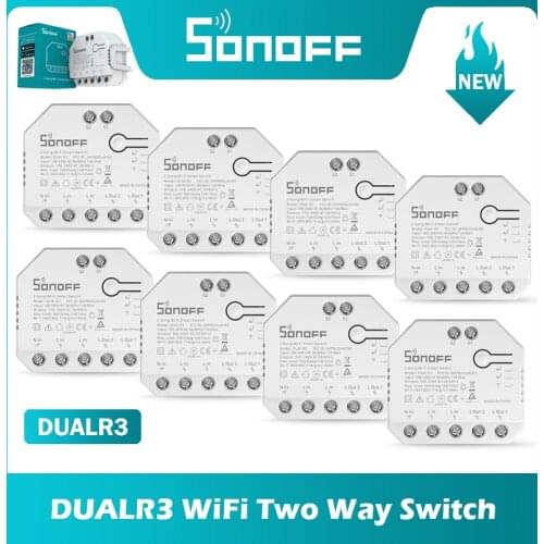 SONOFF DUALR3 Smart WiFi Switch 2 Way Control DIY MINI Switch Power Metering 2 Gang Voice Control via eWeLink Alexa Google Home