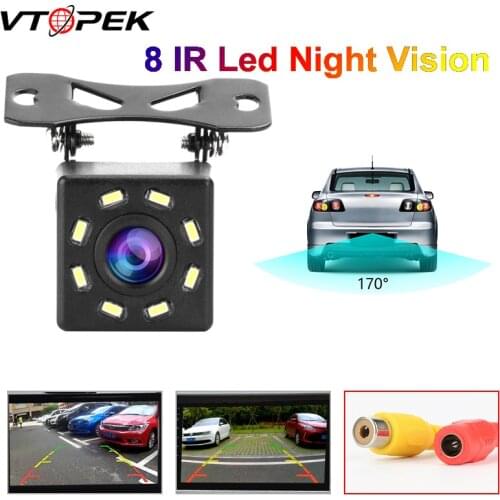 Vtopek Universal Car Rear View Camara Waterproof HD Reversing Parking Line 8 IR LED Night Vision 170 Degree with 6 Meter Cable