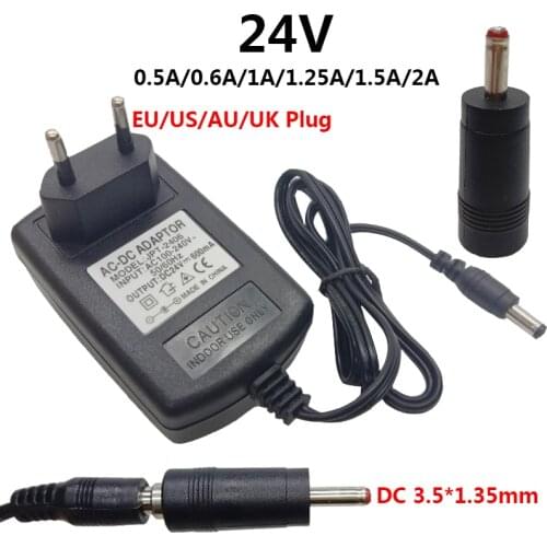 24V DC3.5*1.35mm Universal ac dc power adapter supply 24 V volt AC/DC Adaptor 0.5A 0.6A 1A 1.25A 1250mA 1.5A 2A adaptador