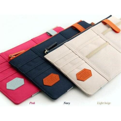 Multi-purpose Auto Car Visor Organizer Canvas Sun Visor Storage Pouch Bag for Card Cell Phone Pen Sunglasses Holder