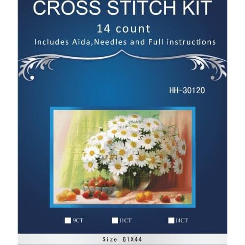 Top Quality Beautiful Lovely Counted Cross Stitch Kit Similar Dim cross stitch Similar DMC similar dim DMC white flowers