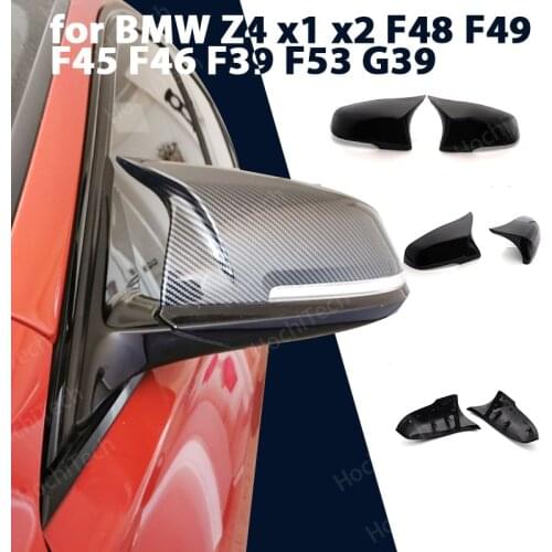 2pcs Side Wing Replacement modified Mirror Cover caps For BMW 2 series Z4 x1 x2 F48 F49 F45 F46 F39 F53 G39 Carbon Fiber Pattern