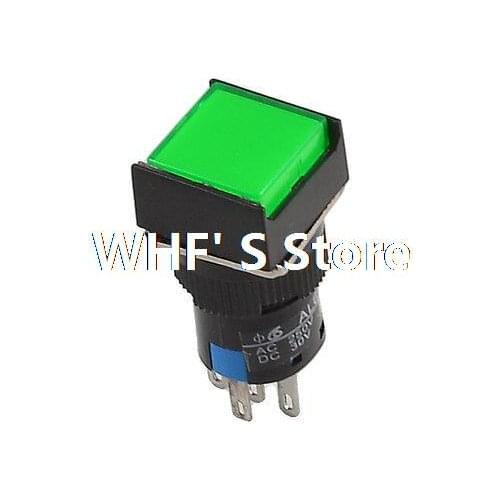 Green LED Lamp SPDT Momentary NO NC Push Button Switch 24V