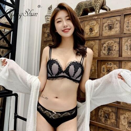 MengShan Bra Set Womens lace brassiere AB cup 70 yards, 75 yards, 80 yards and 85 yards Maiden underwear suit