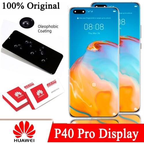 100% Original 6.58'' LCD with Frame for Huawei P40 Pro Display Touch Screen Digitizer Assembly Repair Parts