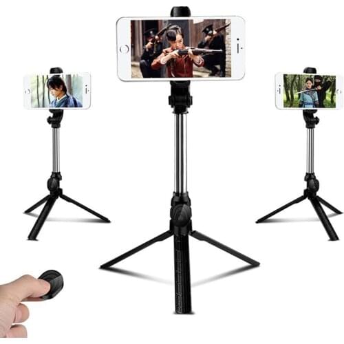 3 In 1 Wireless Bluetooth Selfie Stick Handheld Monopod Shutter Remote Foldable Mini Tripod for IPhone XR 8 X 7 6s Plus Xiaomi