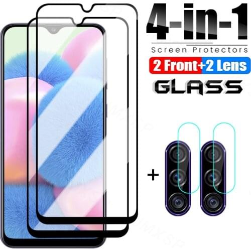 4 in 1 Protective Glass For Samsung Galaxy A10 A20 A30 A50 Tempered Glass For Samsung A20E A30S A10S A20S A40S Lens Glass Film