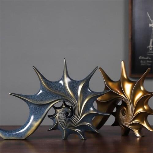 42 x 28.5cm Nordic Resin Abstract Conch Shape Ornament Gift Desktop Adornment Sculpture Home Office Bar Counter