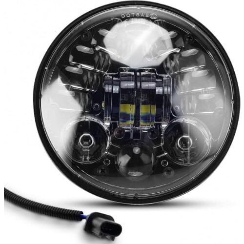 5.75 Inch LED Motorcycle Headlight IP67 Waterproof DRL Turn Signal Projection Headlamp Replacement with H4-H13 Adapter