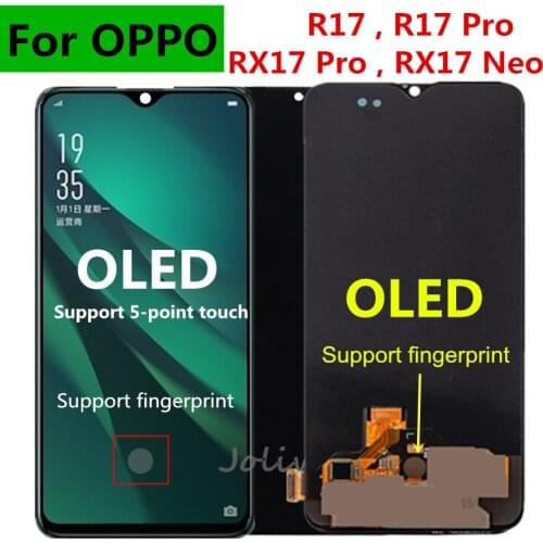 6.4" OLED Support fingerprint For OPPO R17 Pro LCD for OPPO R17 RX17 Pro RX17 Neo LCD Display Touch Screen Digitizer Assembly