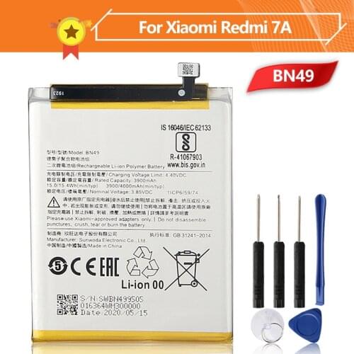 Xiao Mi Xiaomi BN49 Phone Battery For Xiao mi Redmi 7A 4000mAh BN49 Original Replacement Battery + Tool