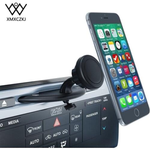 XMXCZKJ Magnetic CD Slot Car Mount Holder 360 Degree Swivel Universal Black Cradle-less Car Phone Holder for Mobile Phone Stand