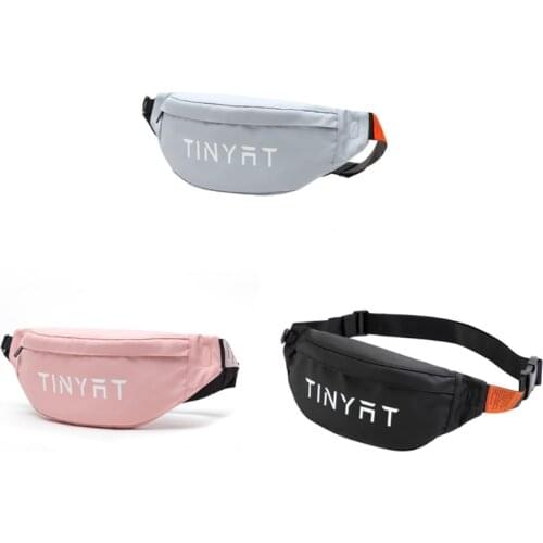 Men Women Letters Print Large Fanny Pack Waterproof Outdoor Sports Running Waist Bag Pouch Adjustable Strap Zipper Nylon Handbag