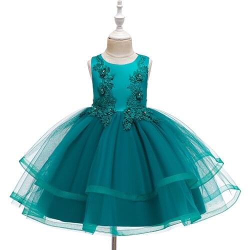 Childrens Dresses 2021 New Girls Puffy Mesh Princess Dresses Sleeveless Piano Performance Catwalk Dresses Girls Evening Dresses