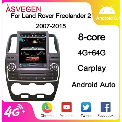 Android 8.1 PX6 For Land Rover Freelander 2 With Tesla Style Vertical Screen Car GPS Navigation Stereo Multimedia Radio Player