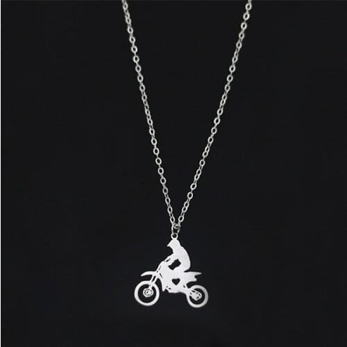Elfin 2020 Trendy Racing Driver Stainless Steel Necklace High Quality Motorcycle Race Heart Pendant Necklace Jewellery Gift