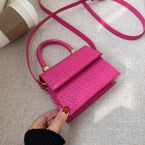 FANTASY 2020 New 4 Color Mini Stone Crocodile Pattern Handbag For Women Trendy Totes Crossbody Messenger Shoulder Bag Female INS