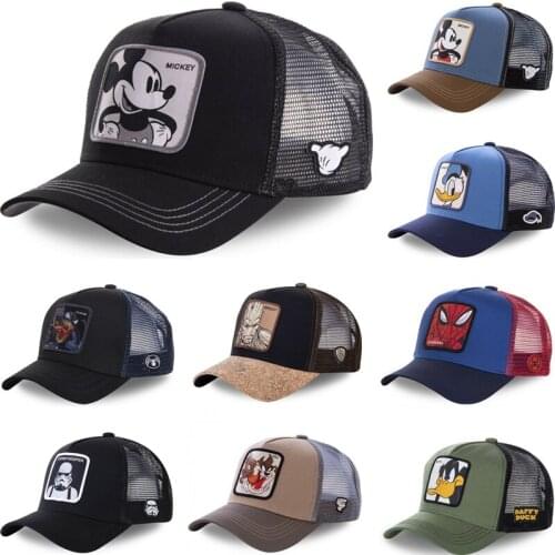 High Quality Disney Star Wars Mickey Anime Snapback Cotton Baseball Cap Men Women Hip Hop Dad Mesh Trucker Hat Dropshipping