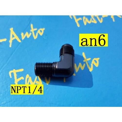 Forged male npt1/4 1/4''NPT 1/4npt npt 1/4 to 6an an6 an 6 male 90 degree 90degree adaptor adapter tpfe hose Fitting