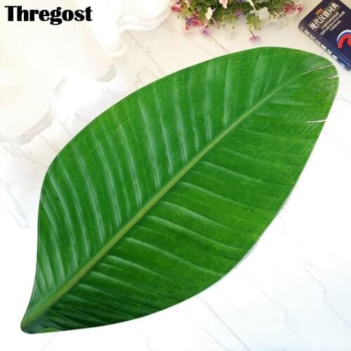 Thregost Print Floor Mat Memory Foam Bath Mats 3D Green Leaves Microfibre Non Slip Kitchen Rug Welcome Mats Home Decor