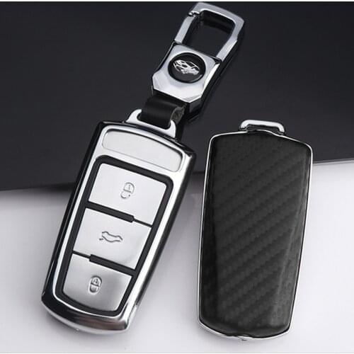 Colorful Carbon fiber+Zinc alloy Car Key Case Cover For Volkswagen VW New Passat Lavida Tiguan B6 B7 B7L CC R36 3C Maogotan B5
