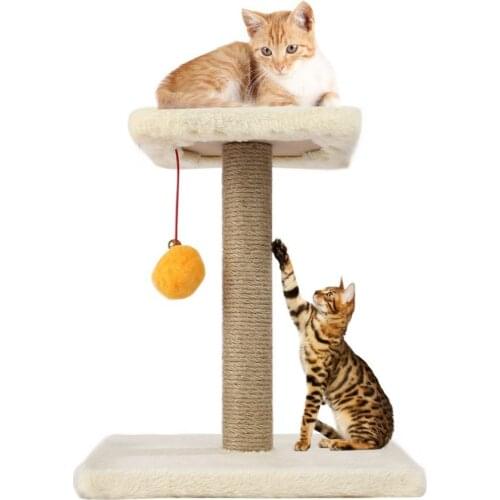 M30-1 Pet Cat Tree Climbing Frame Toy with Ball Shape Bell Toy Cat Scratching Posts Cat Scratch Board Jumping Training Toy
