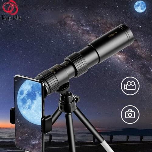 10-300X40mm Super Zoom Monocular Telescope Binoculars BAK4-Prism Body Steel Take Photo 4K Video Low Light Night Vision Camping