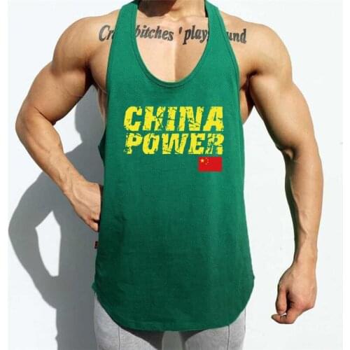CHINA POWER Mens Mesh Fitness Clothing Gym Stringer Tank Top Men Bodybuilding Vest Workout Singlets Running Sleeveless Shirt