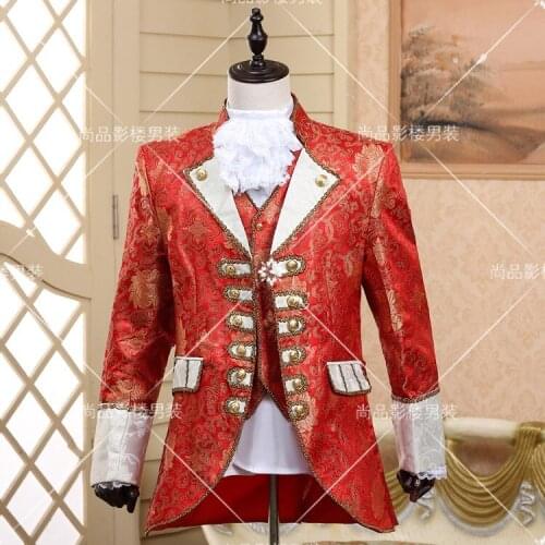 Court dress mens clothing service Prince Charming stage retro Performance costumes performance studio photography jacket pants
