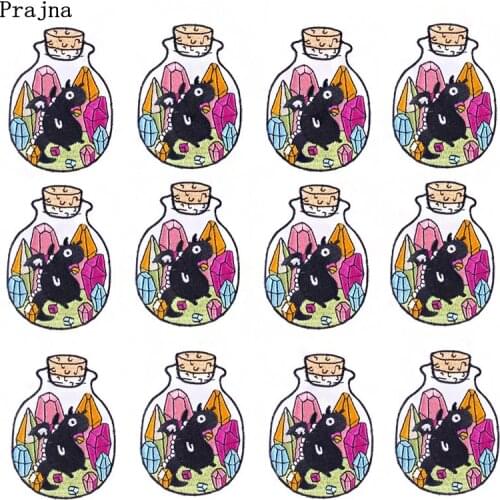Prajna 10PCS Cartoon Anime Patches Stripes Iron On Patches Wholesale Patches On Clothes Embroidered Patches For Clothing DIY