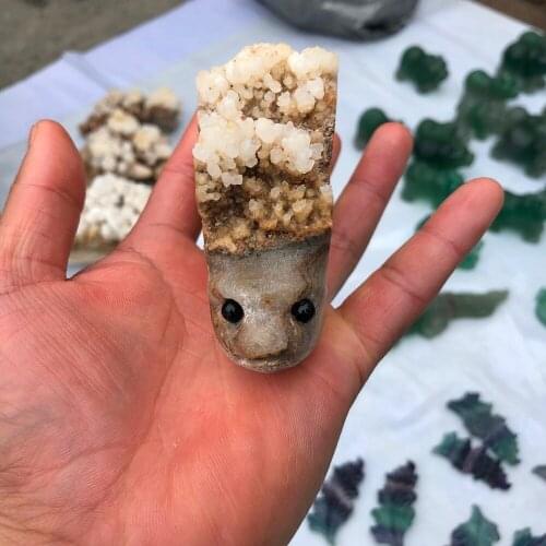 Section specimen of natural beauty crystal cluster turtle head