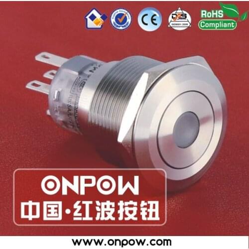 ONPOW 22mm metal momentary 1NO1NC dot illuminated push button switch(CE, ROHS, UL) GQ22-A-11D/B/12V/S