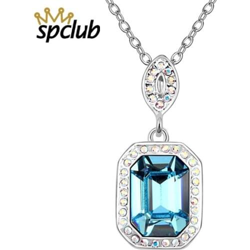 Top Quality Classic Crystals from Swarovski Pendant Necklaces Wedding Accessories Womens Fashion Jewelry Colar Feminina