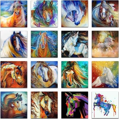 Full Square Diamond Painting horse 5D DIY Diamond Embroidery Animals Colorful unicorn Cross Stitch Picture Of Rhinestones