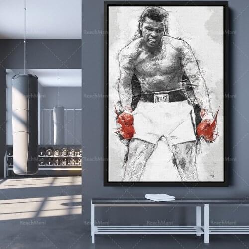 Muhammad Ali Art Poster Boxing The Greatest Hand Made Posters Canvas Framed Print Wall Kids Art Man Cave Gift Home Decor
