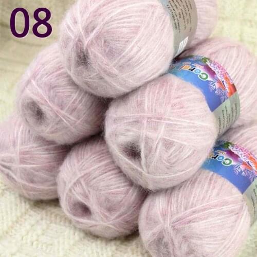 Sale 6SkeinX50gr Luxury Fluffy Soft NEW MOHAIR Shawls Hand Knit Crochet Yarn Pink 822-08-6