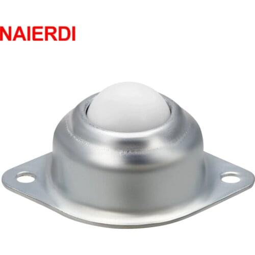 NAIERDI 10PCS 1 inch Roller Ball Transfer Bearing Caster Dual Roller Bearing Wheel White PP Nylon Round Durable Bull Wheel