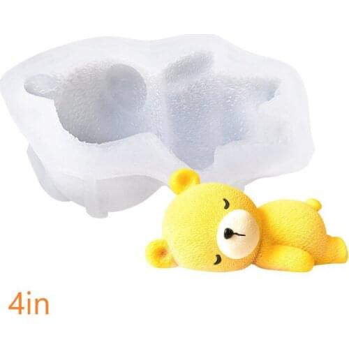 Sleeping Bea Cake Mold 3D Mousse Cake Ice Mold Silicone Soft Durable Removable Creative Mold French Dessert Chocolate Cake Mould