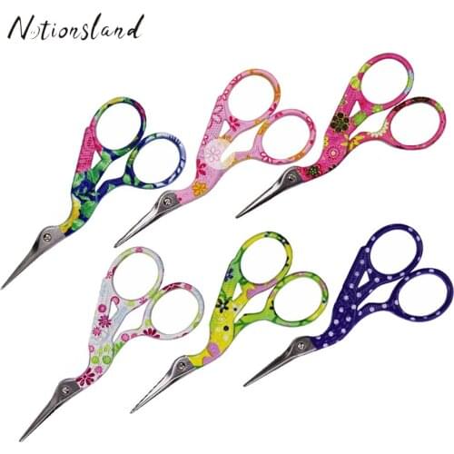 Candy Color Stork Scissors Stainless Steel Cross Stitch Scissors for Fabric Needlework DIY Craft Sewing Shears Sewing Tool
