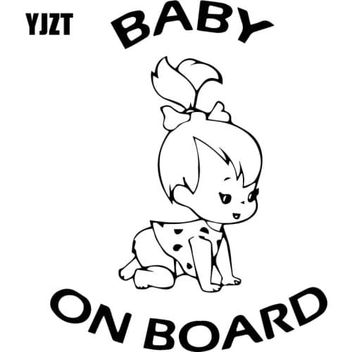 YJZT 12.7X16.2CM BABY ON BOARD Marning Rear Windshiled Decoration Decal Cute Cartoon Car Sticker C25-0041